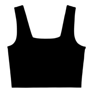 AMBIANCE • Women’s Black Ribbed Cropped Scoop Neck Tank Top